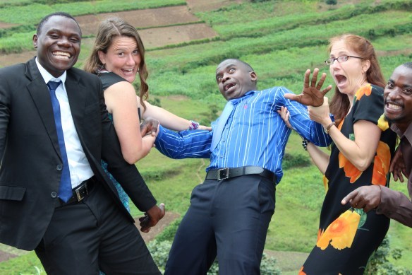 Being a little goofy with some staff members!