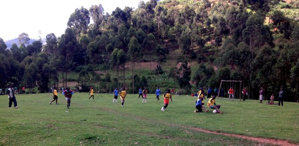 After many years attending games with mostly Hispanic players, my instinct was to cheer in Spanish...but I got myself under control and remembered I was in Uganda, where no one speaks Spanish.